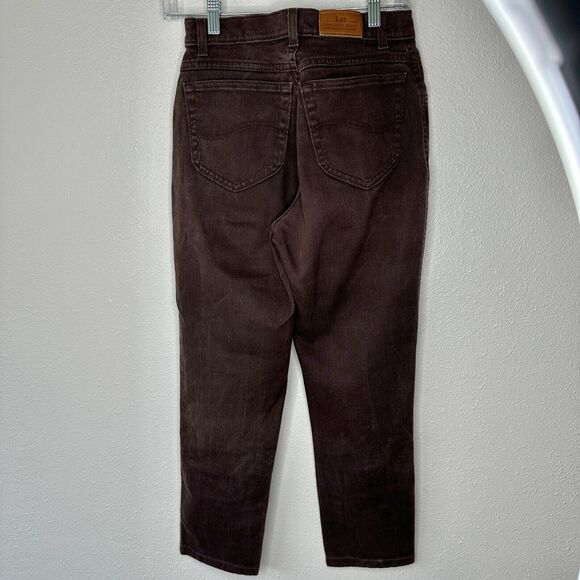 Lee Original Jeans Brown Denim Mid Rise 5-Pocket Slim Jeans 4 - Picture 5 of 11